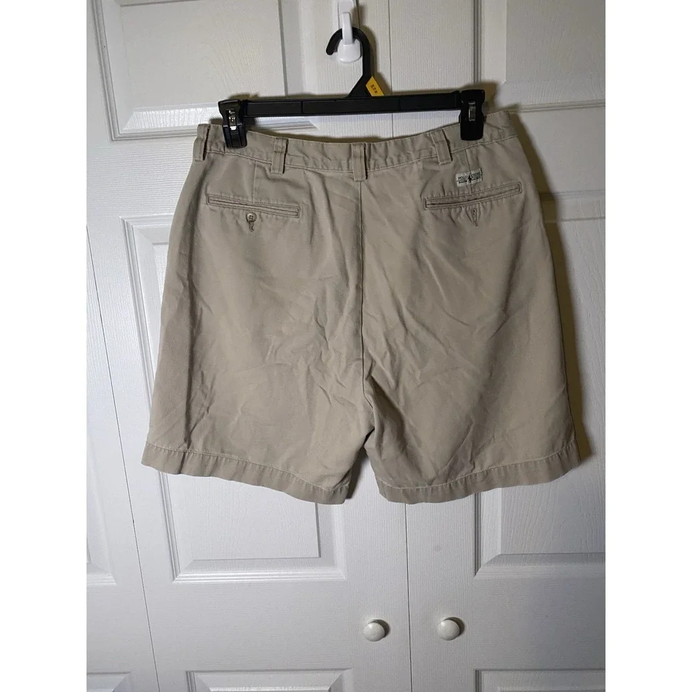 Polo Ralph Lauren‎ Men's Beige Chino Shorts Cotton Button Pockets Belt Loops